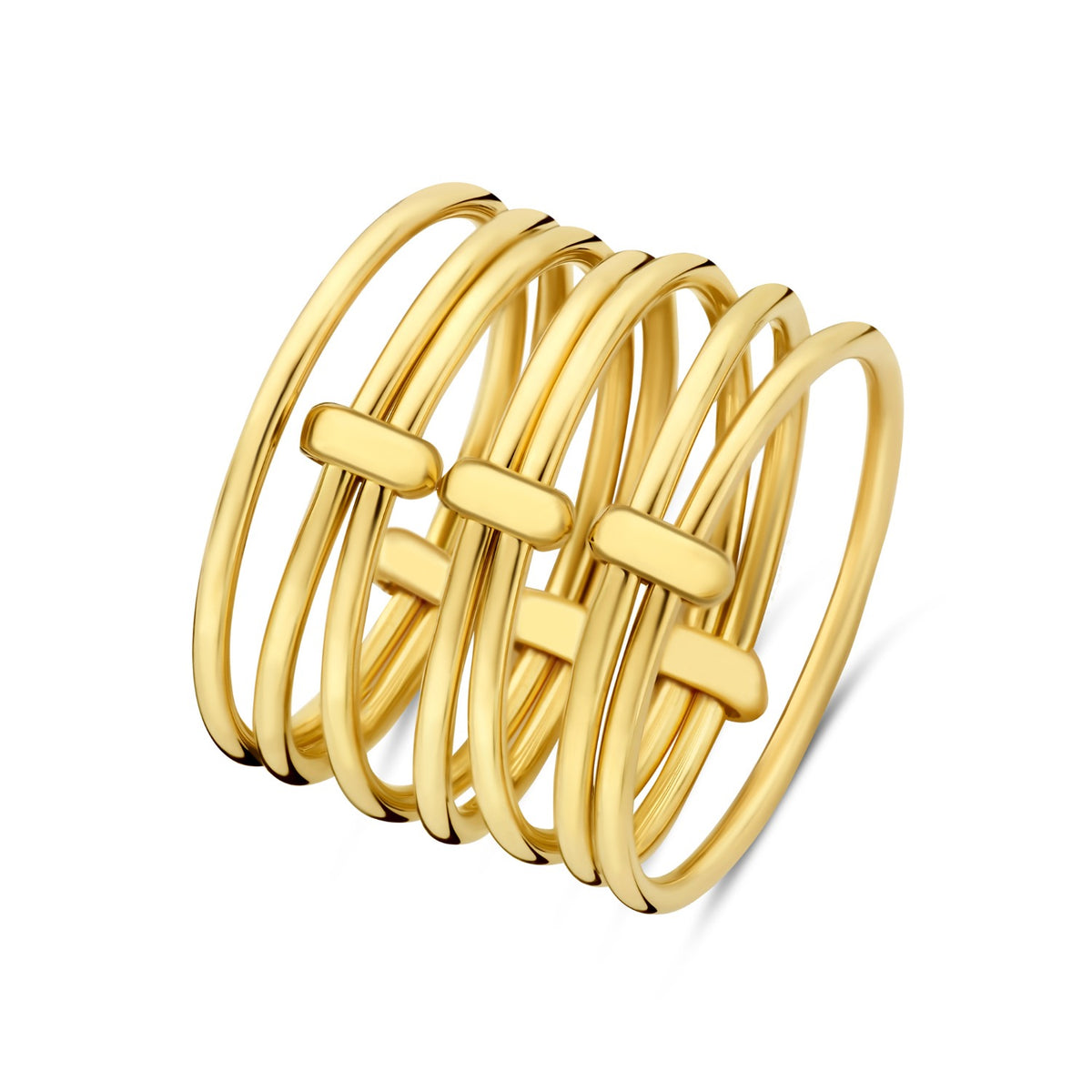 Isabel Bernard Cour d'Honneur Adora 14 karat golden 7-piece multiring ib330104-54