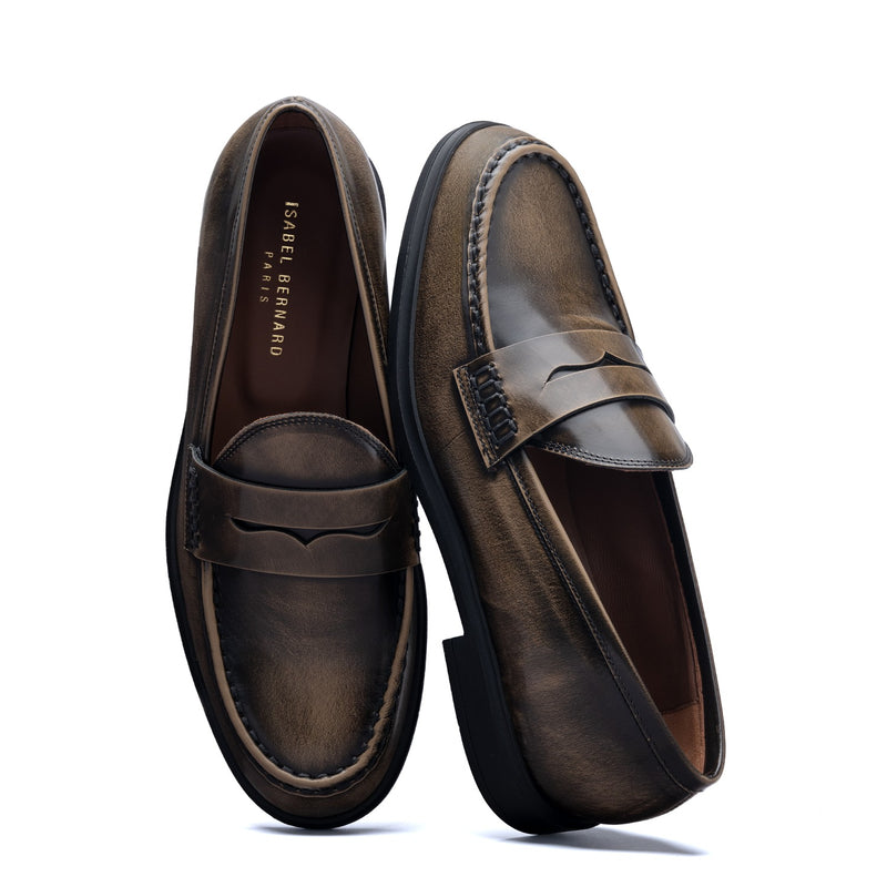 Isabel Bernard Vendôme Blandine mocha spazzolato leather loafers IB51015-639-36-zoom-