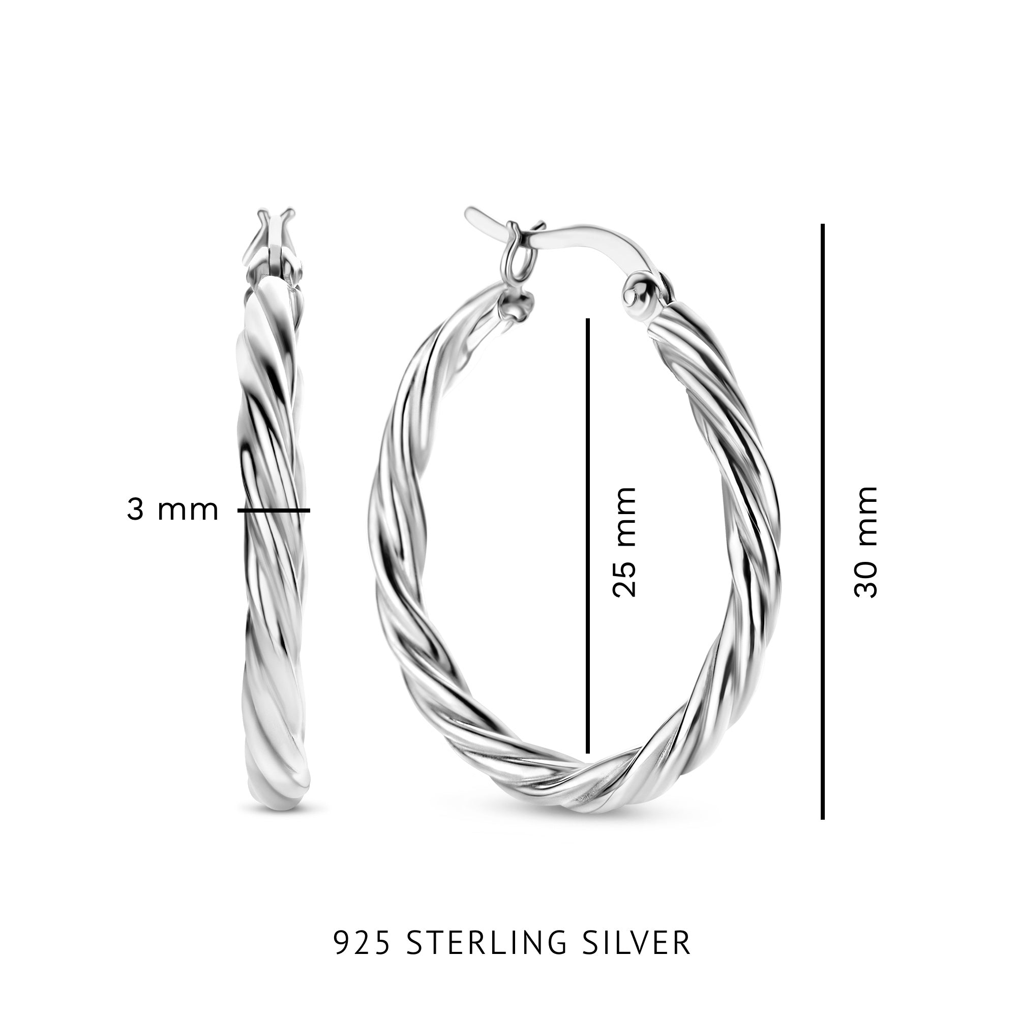 Parte Di Me Bibbiena Poppi Viviana 925 Sterling Silver Hoop Earrings PDM36182