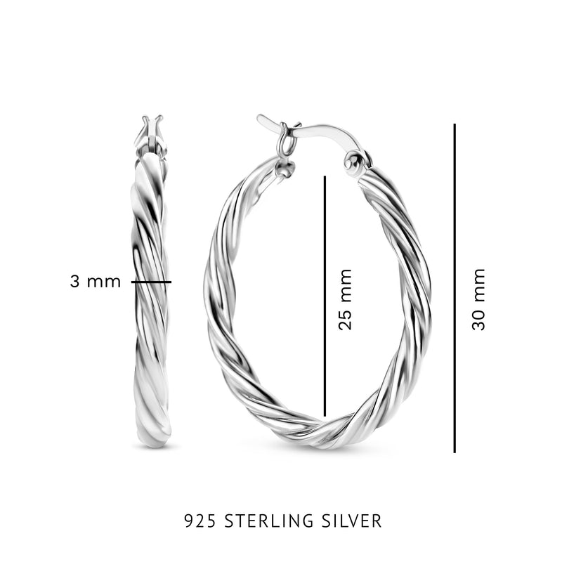 Parte Di Me Bibbiena Poppi Viviana 925 Sterling Silver Hoop Earrings PDM36182-zoom-