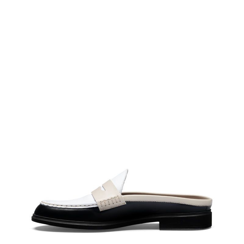 Vendôme Blandine Black And White Calfskin Leather Mules With White Details IB51016-10170-35-zoom-