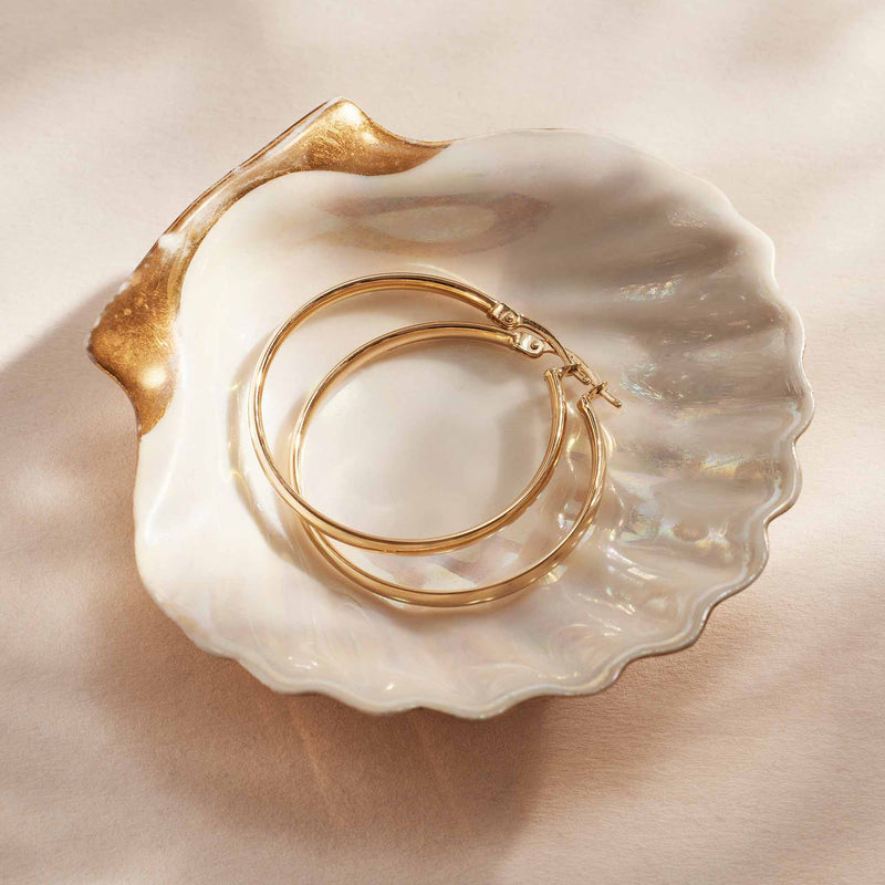 Isabel Bernard Rivoli Estrella 14 Carat Golden Hoop Earrings IB360126-zoom-