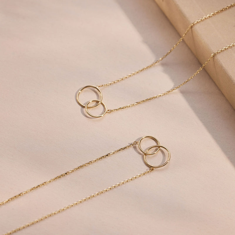 Isabel Bernard Cadeau d'Isabel 14 Carat Golden Necklace and Bracelet Giftset IB90130-zoom-