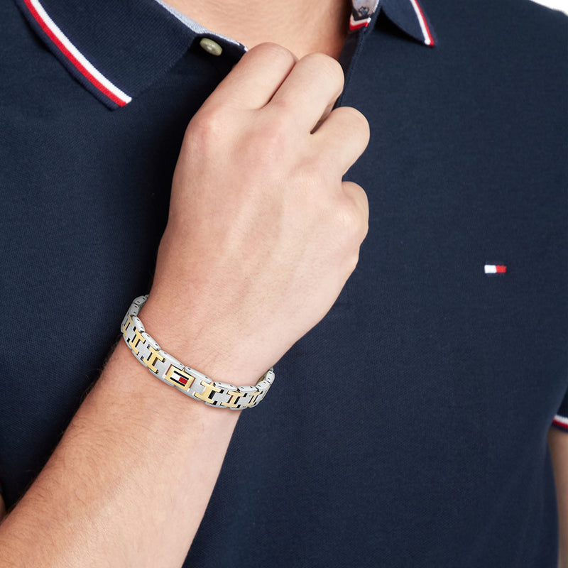 Tommy Hilfiger Stainless Steel Bicolor Men's Chain Bracelet TJ2790683-zoom-