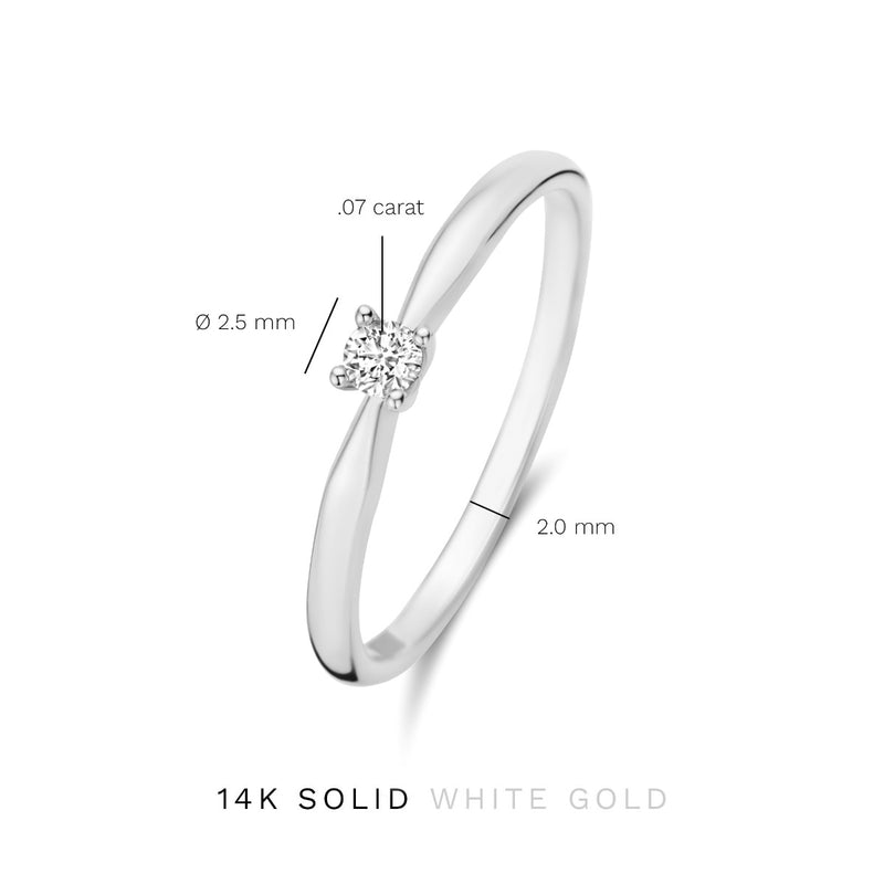 Isabel Bernard De la Paix Celesse 14 Carat Whitegold Ring | diamond 0.07 ct | IBD330005-54-zoom-