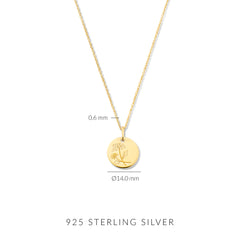 Violet Hamden Venus 925 Sterling Silver Gold-coloured Necklace with Birthflower VH340025-OCT