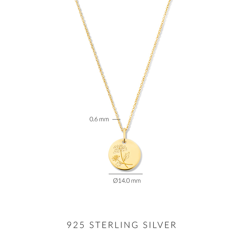 Violet Hamden Venus 925 Sterling Silver Gold-coloured Necklace with Birthflower VH340025-OCT-zoom-