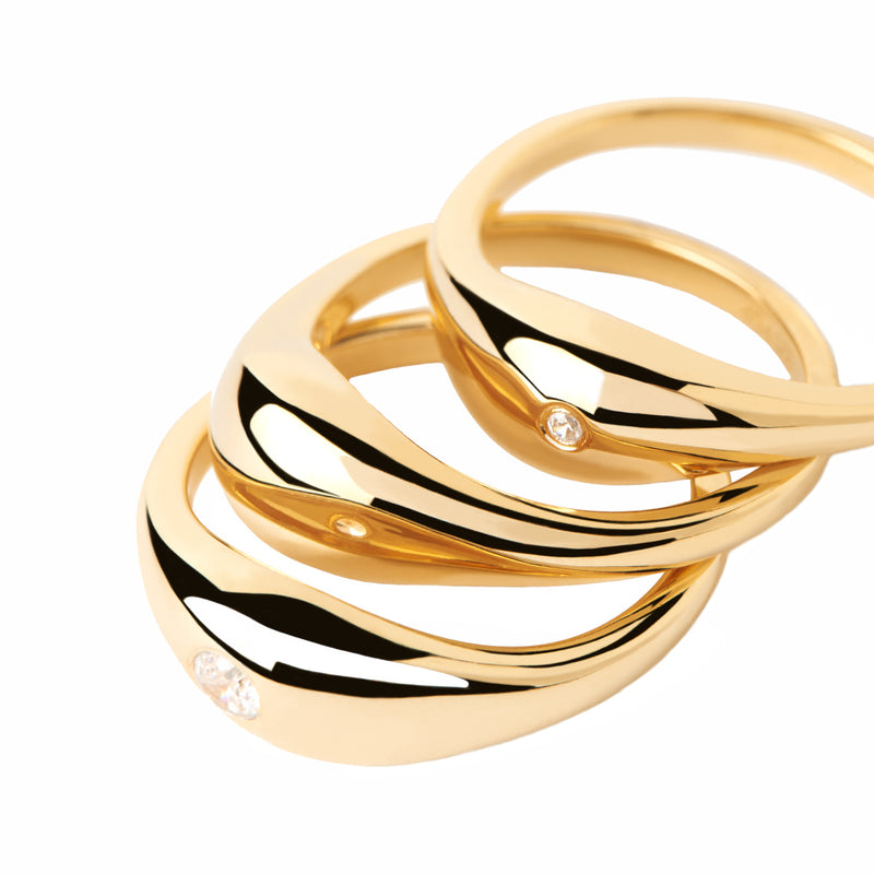 P D Paola The New Essentials 925 Sterling Silver Ring AN01-994-10with18K Gold Plating-zoom-