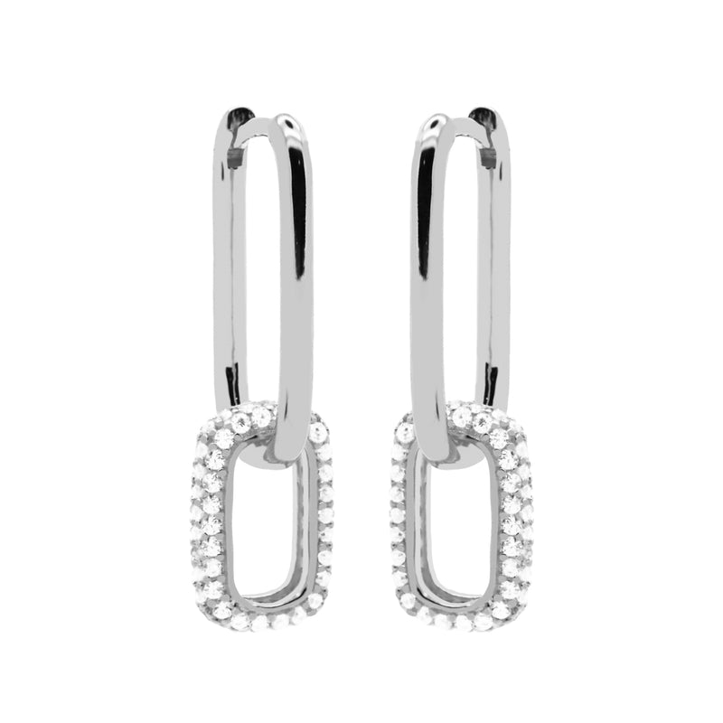 Karma Hoops Silver Hoop Earrings H232S-zoom-