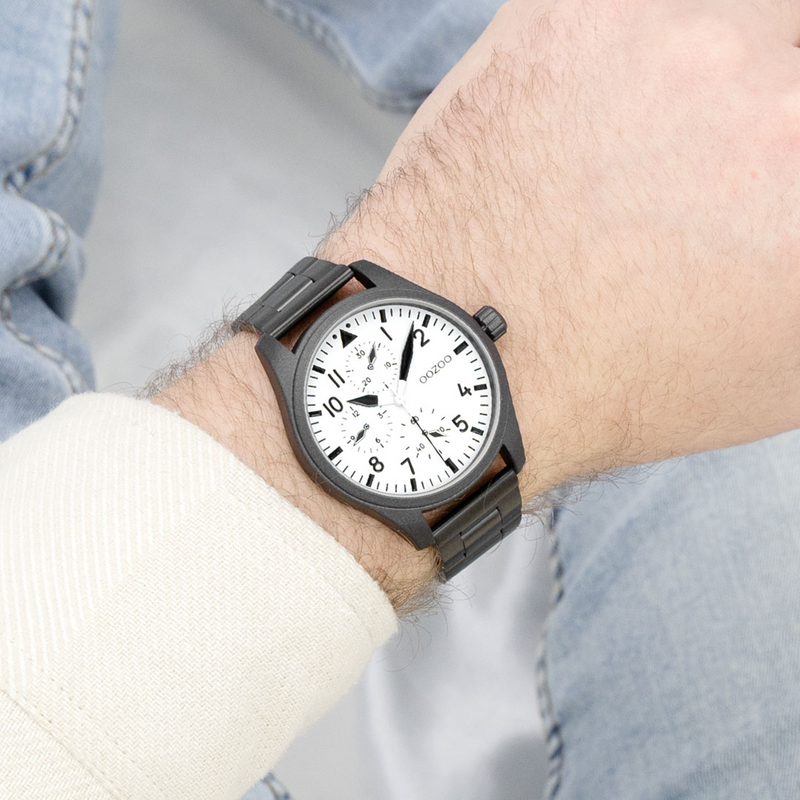 OOZOO Timepieces Black and White Men's Watch C11508-zoom-