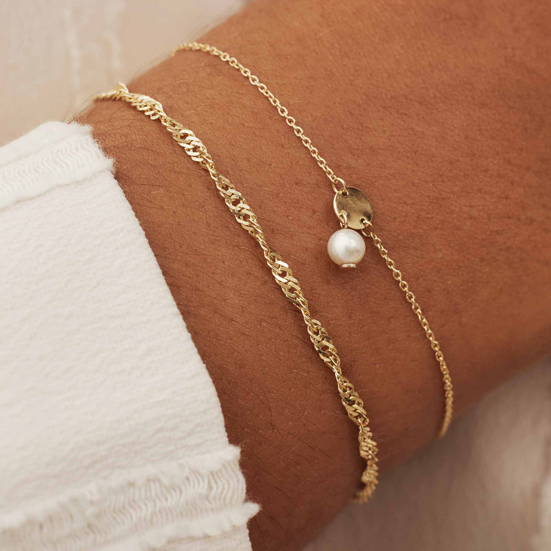 Isabel Bernard Belleville Luna 14 Carat Golden Bracelet IB320020 (Length: 16.00-18.00 cm)-zoom-