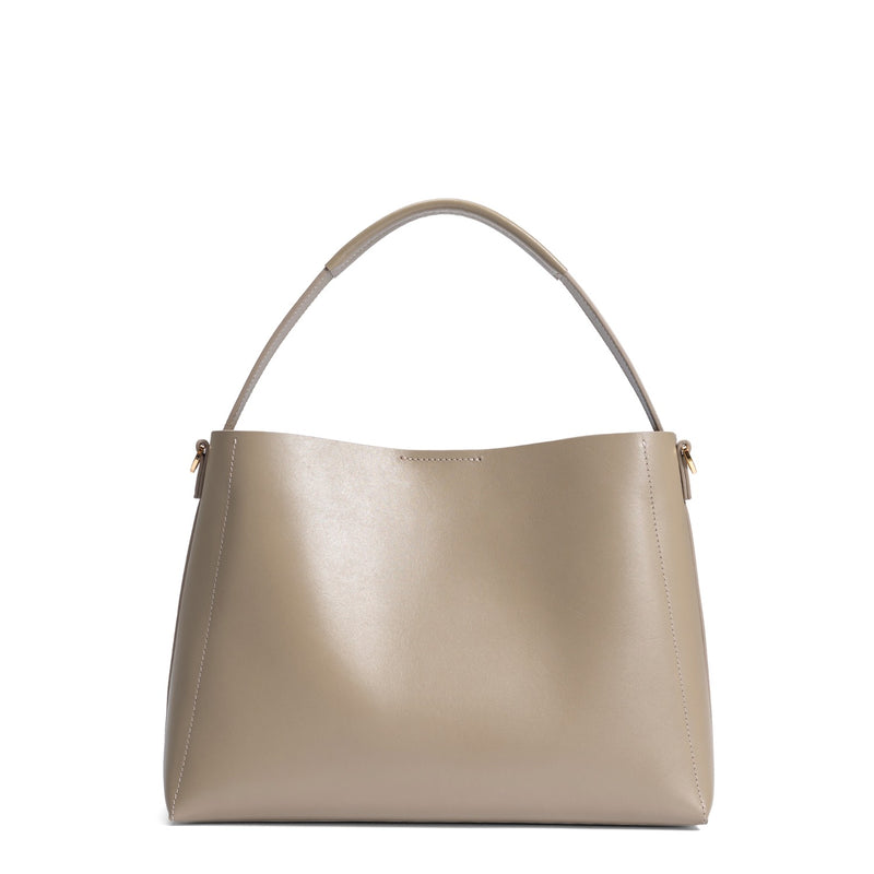 Isabel Bernard Montmartre Béatrice taupe vegetable tanned leather handbag IB25095-378-zoom-