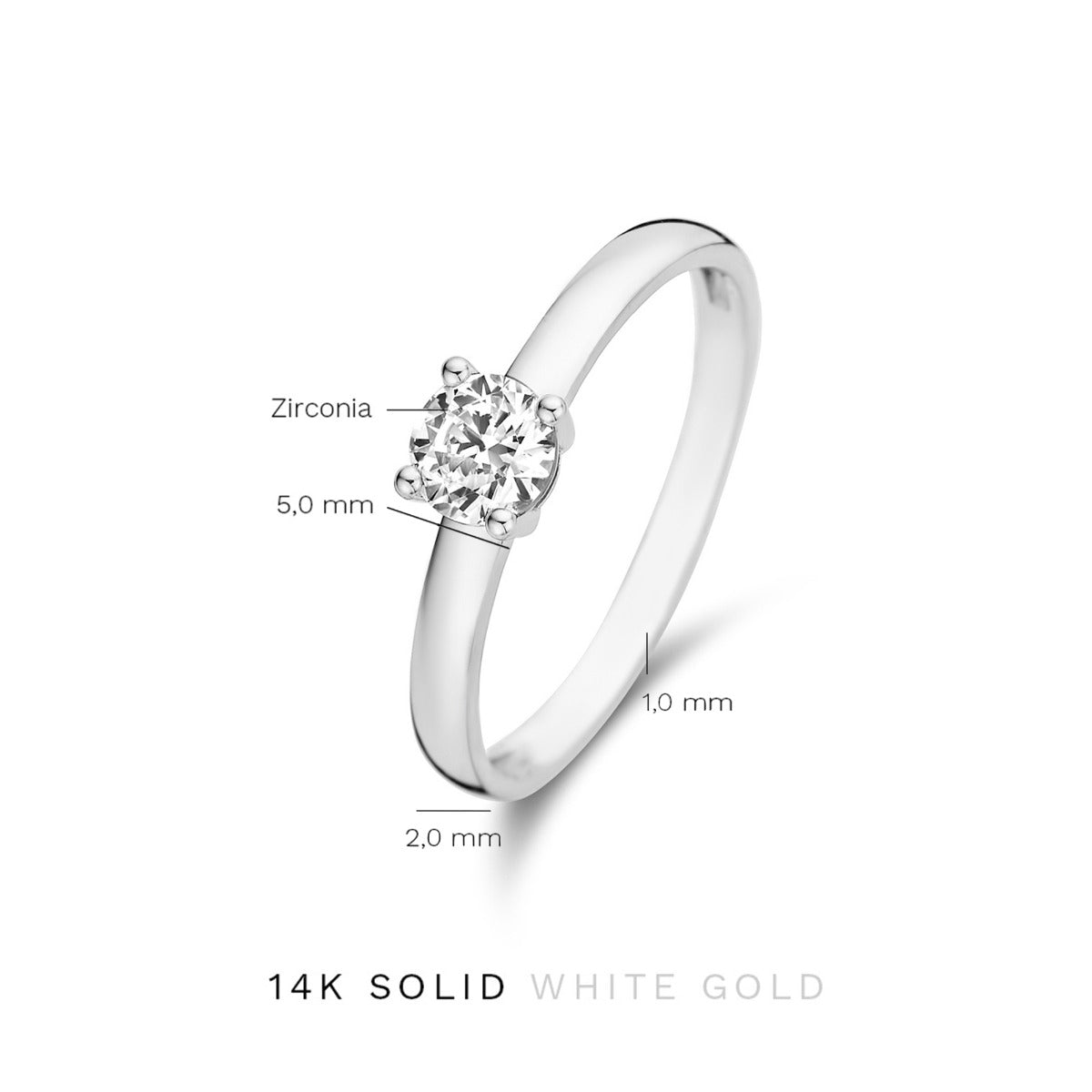 Isabel Bernard Saint Germain Soleil 14 Carat Whitegold Ring IB330072-50 (size: 50)