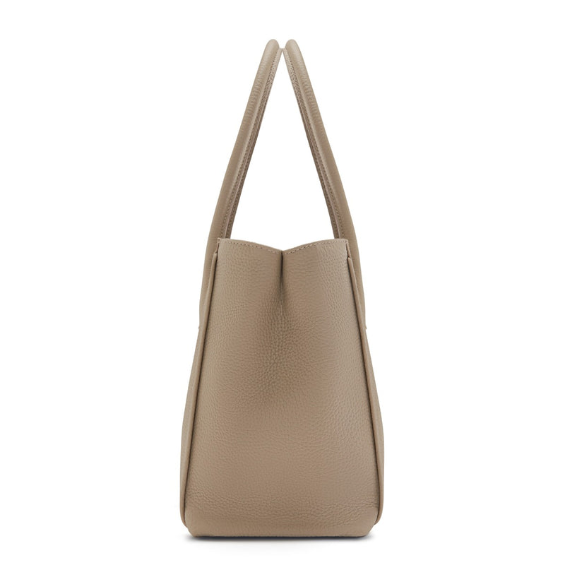 Isabel Bernard Honoré Cloe Midi Taupe Kalfsleren Handtas IB25082-078-zoom-