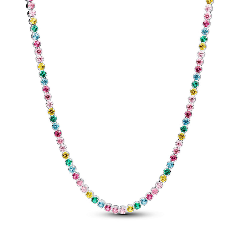 Pandora Timeless 925 Sterling Silver Rainbow Tennis Necklace 394648C01-40-zoom-