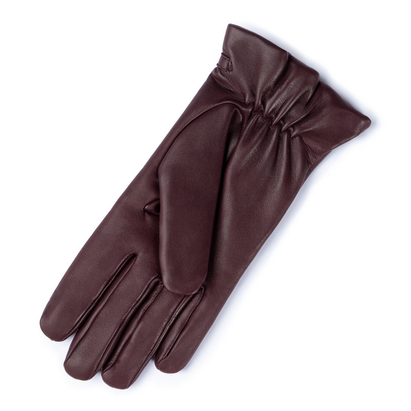 Isabel Bernard Honoré Marcelia Bordeaux Red goatskin leather gloves IB67001-352-6.5-zoom-