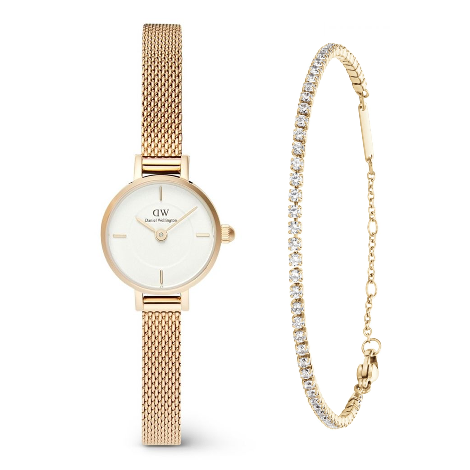 Daniel Wellington Combo Petite Mini Evergold Bianco Giftset DW00590023