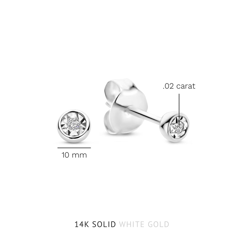Isabel Bernard De La Paix Inaya 14 Carat Whitegold Ear Studs | diamond 0.02 ct | IBD360023-zoom-