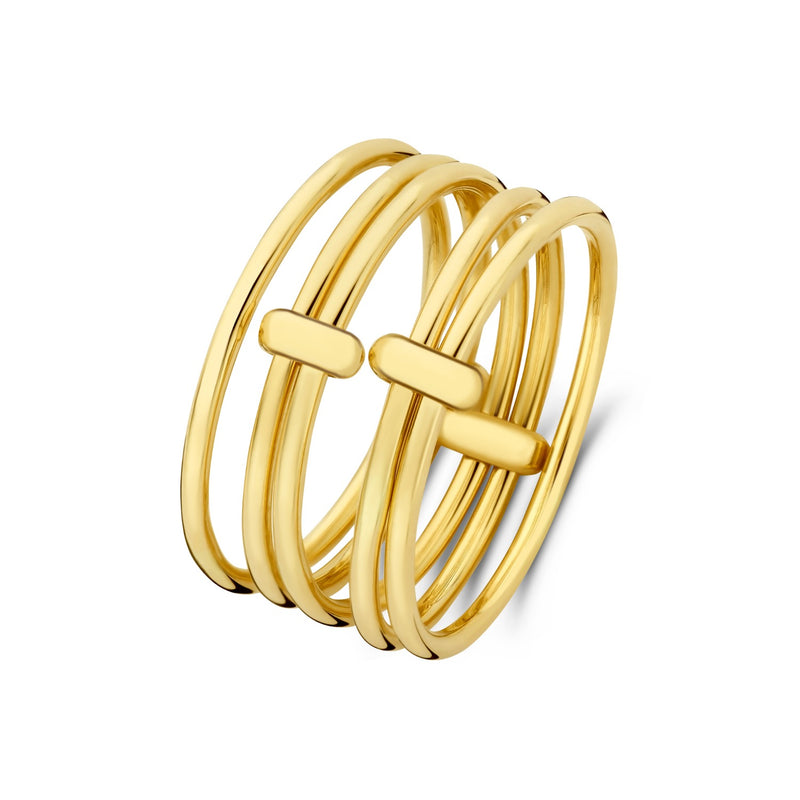 Isabel Bernard Cour d'Honneur Adora 14 karat golden 5-piece multiring IB330103-54-zoom-