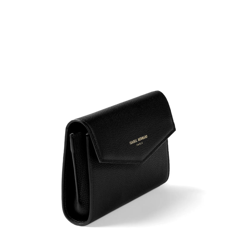 Isabel Bernard Honoré Lina Black Clutch With Detachable Shoulder Chain IB21135-001-zoom-