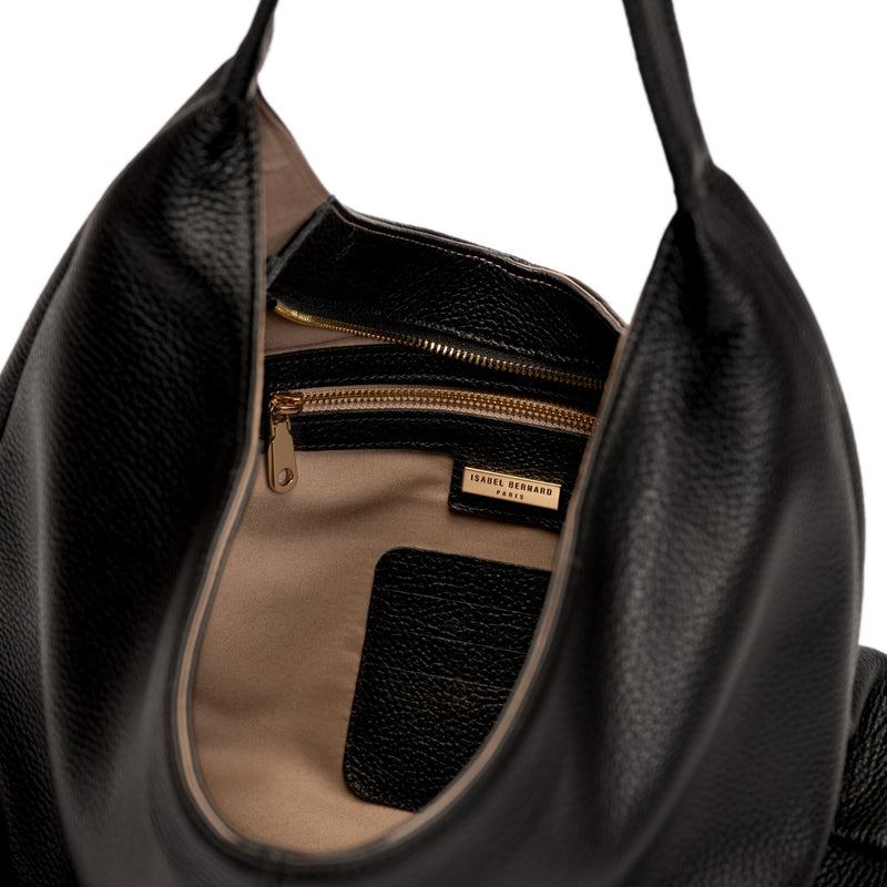 Isabel Bernard Honoré Grace black calfskin leather shoulder bag IB25093-001-zoom-