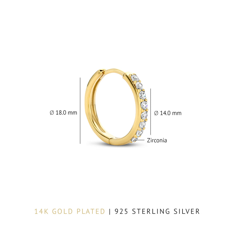 Parte Di Me Santa Maria della Base 925 sterling Silver gold plated Hoop Earrings PDM36066-zoom-