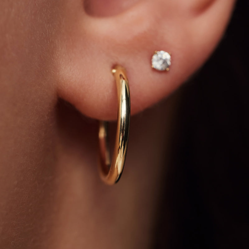Beloro Jewels La Rinascente Chiara 9 carat gold Hoop Earrings BO360016-zoom-
