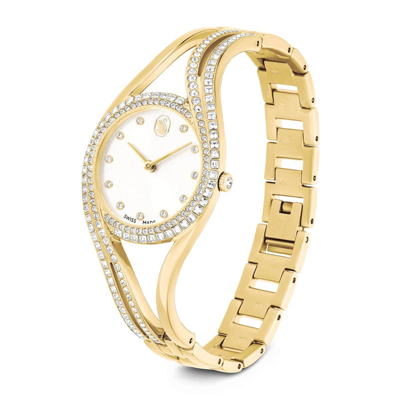 Swarovski Hyperbola Gold-Tone Watch with White Dial 5754534-zoom-