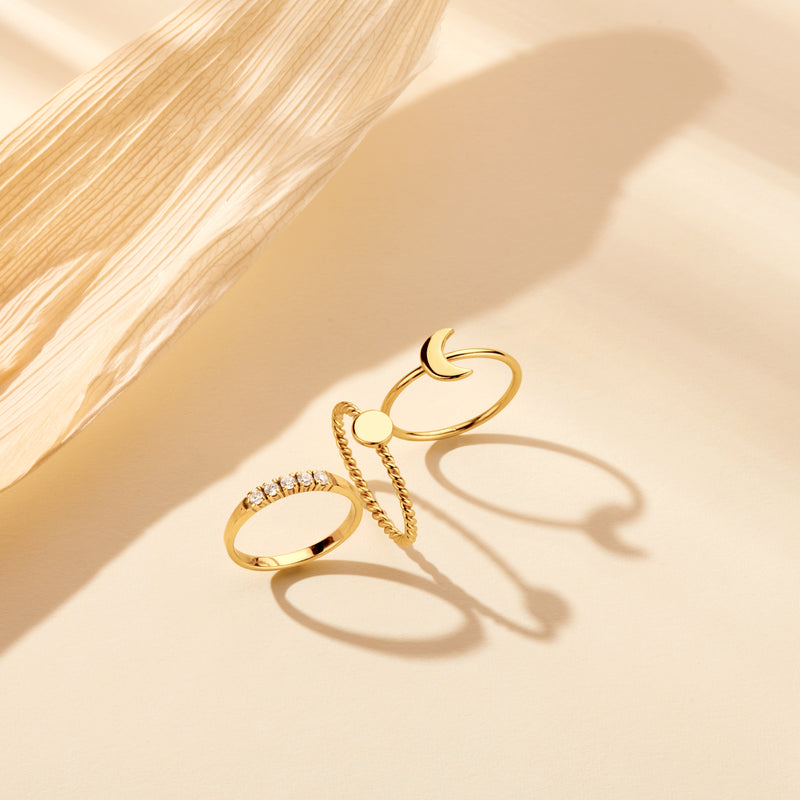 Selected Jewels Mila Elodie 925 Sterling Zilveren Goudkleurige Ring SJ300018-58-zoom-