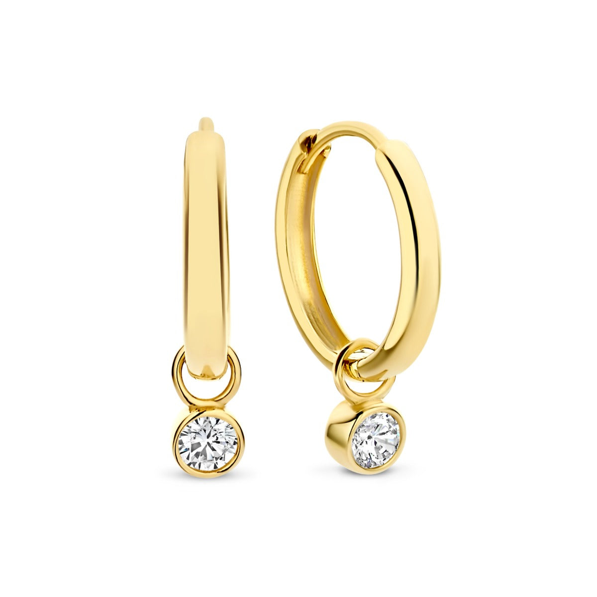 Isabel Bernard Rivoli Aélys 14 Carat Golden Hoop Earrings IB360156