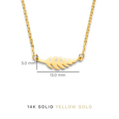 Isabel Bernard Cadeau d'Isabel 14 karat gold necklace and ear studs gift set with feather IB90186