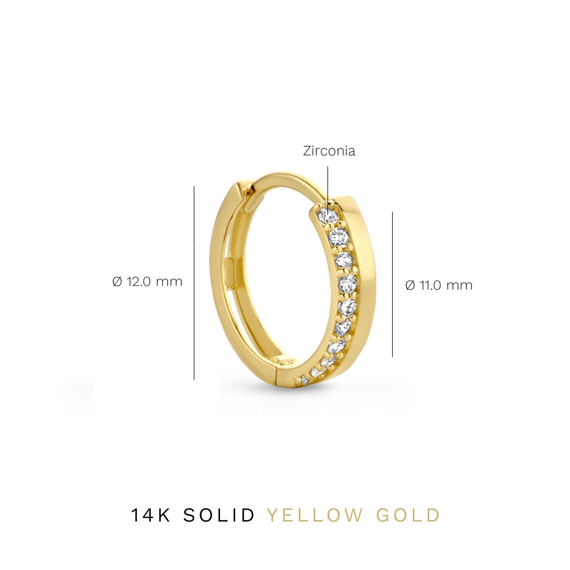 Isabel Bernard Rivoli Esmée 14 Carat Golden KlapHoop Earrings IB360201
