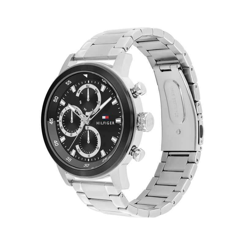 Tommy Hilfiger Rocky Silver and Black Men's Watch TH1792181-zoom-