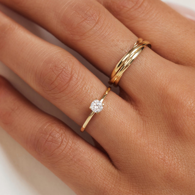 Isabel Bernard Rivoli Méline 14 Carat Golden Trinity Ring IB330078-60-zoom-