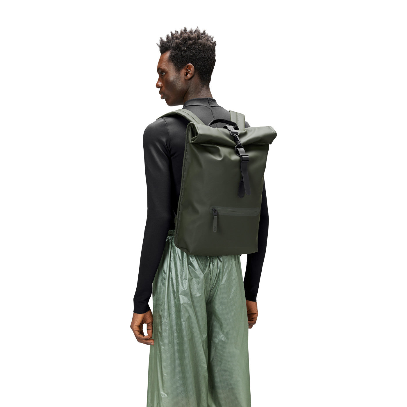 Rains Rolltop Green Backpack Polyester Bag R13320-03