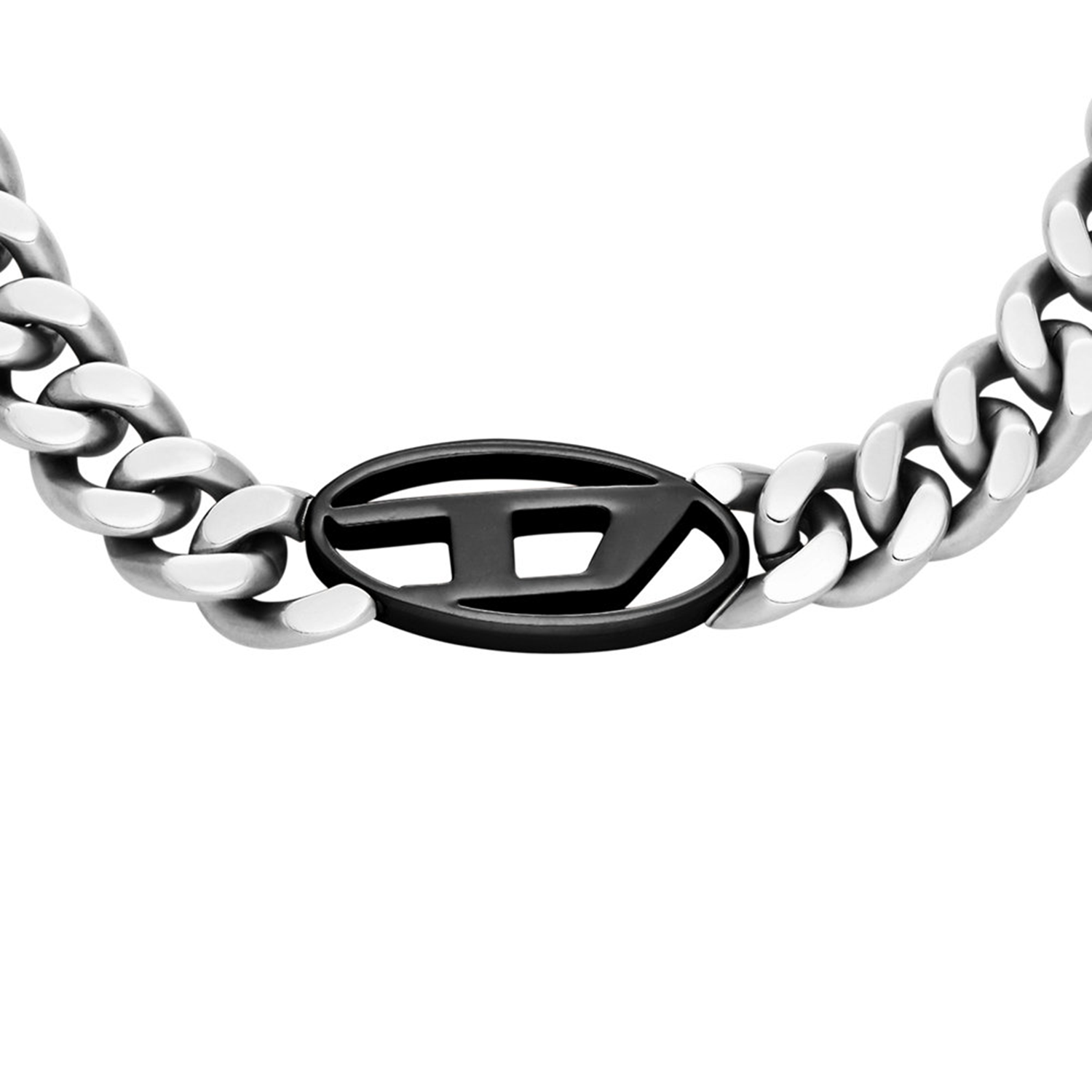 Diesel Oval D Logo Stainless Steel Necklace DX1635931