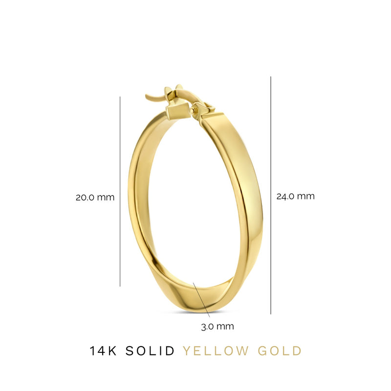Isabel Bernard Rivoli Maryn 14 Carat Golden Hoop Earrings IB360187-zoom-
