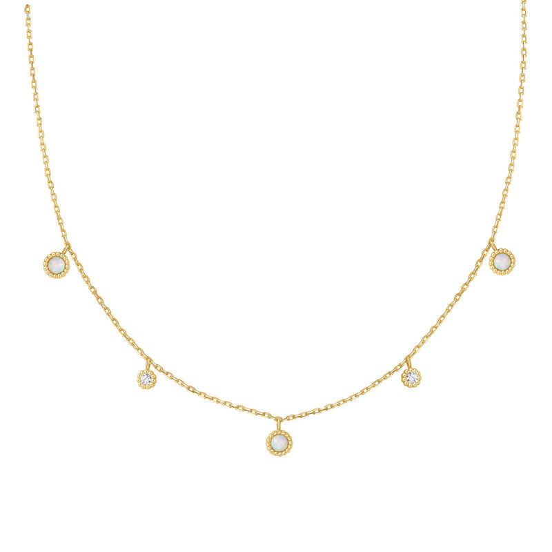 Ania Haie Sunny Sparkler Gold Coloured Kyoto Opal Station Necklace AH-N064-03G-zoom-