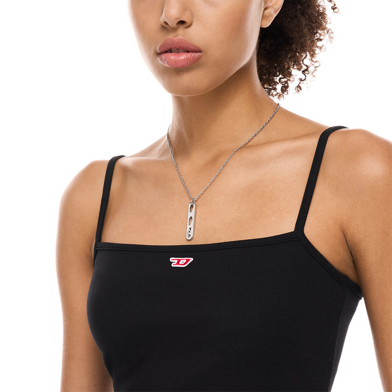 Diesel Oval D Logo Stainless Steel Unisex Necklace DX1662040-zoom-