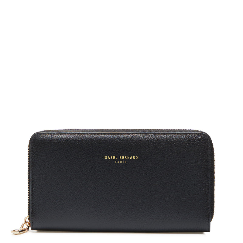 Isabel Bernard Honoré Léa Black Zip Wallet IB23001-zoom-