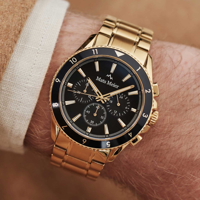 Mats Meier Ponte dei Salti Chronograph Men'sWatch Gold-coloured and Black MM00509-zoom-