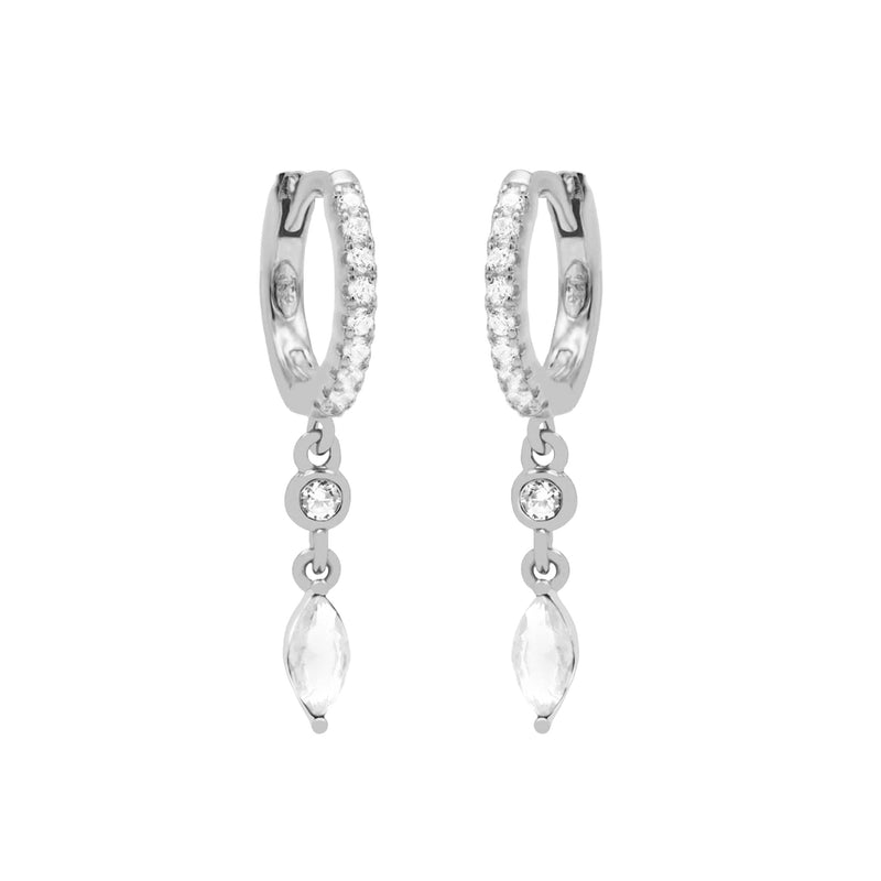 Karma Hoops Silver Hoop Earrings A68S-zoom-