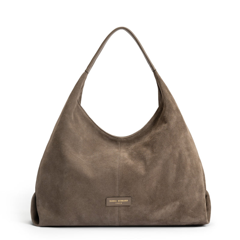 Isabel Bernard Honoré Grace taupe suede shoulder bag IB25093-178-zoom-