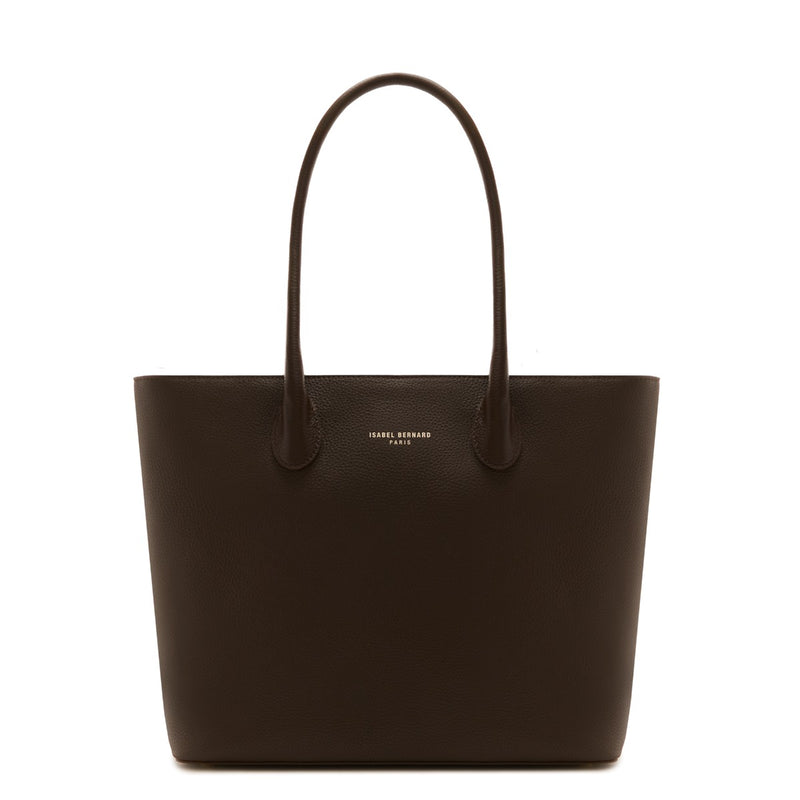 Isabel Bernard Honoré Lysanne Brown Calfskin Leather Shopper IB25089-zoom-