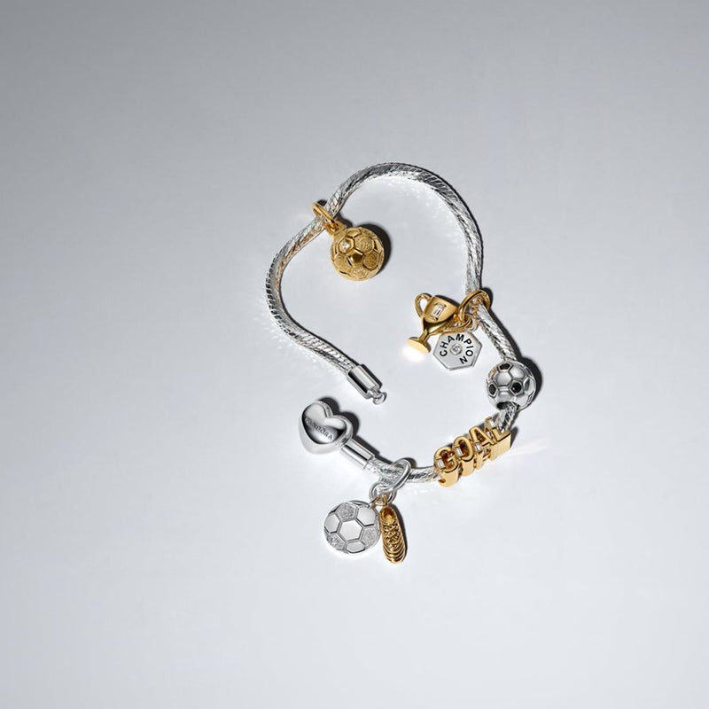Pandora Moments Gold Plated Cubic Zirconia Goal Script Charm 764709C01-zoom-