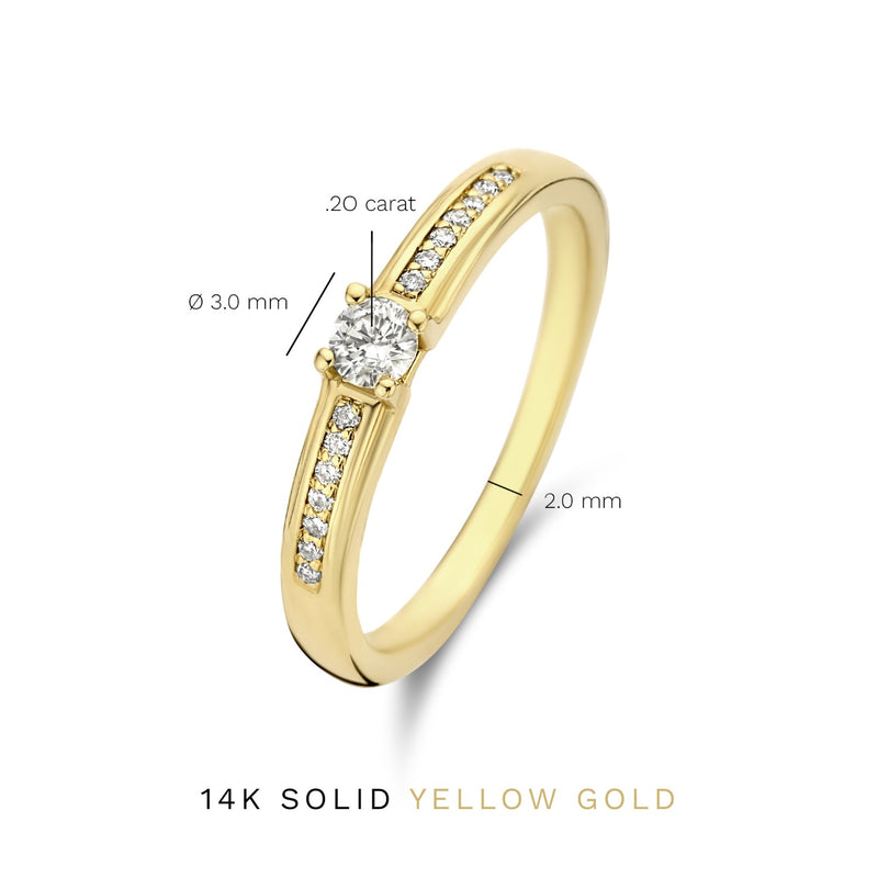 Isabel Bernard De la Paix Madeline 14 Carat Gold Ring | diamond 0.20 ct | IBD330016-48-zoom-
