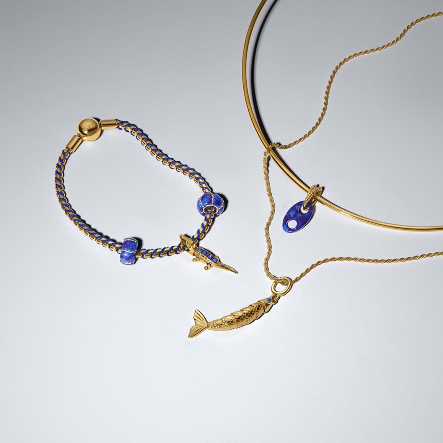 Pandora Moments Gold Plated Articulated Fish Dangle Charm 764686C01