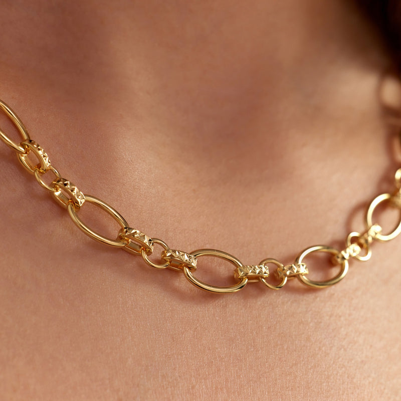 Parte Di Me Bibbiena Poppi Lucia 925 Sterling Silver Gold Plated Link Necklace PDM34102-zoom-