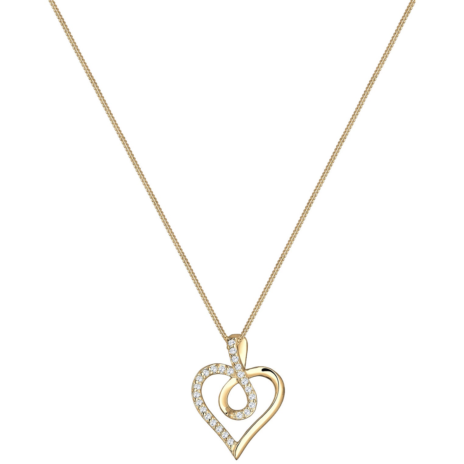 Elli 925 Sterling Silver Necklace with Zirconia 2004-BF-0007654-001