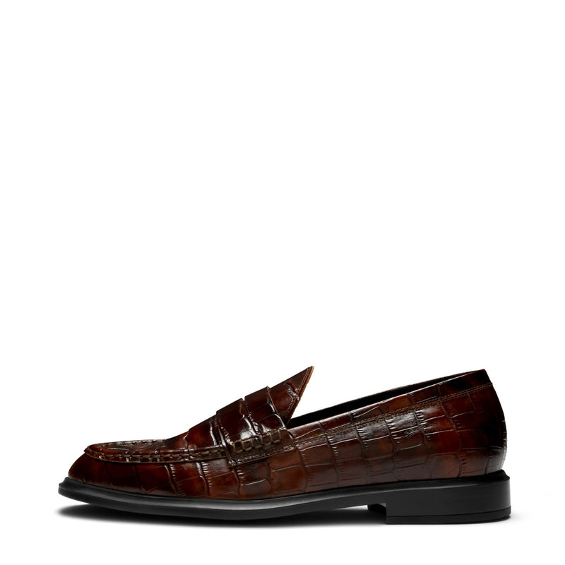 Isabel Bernard Vendôme Blandine croco brown calfskin leather loafers IB51015-230-37-zoom-